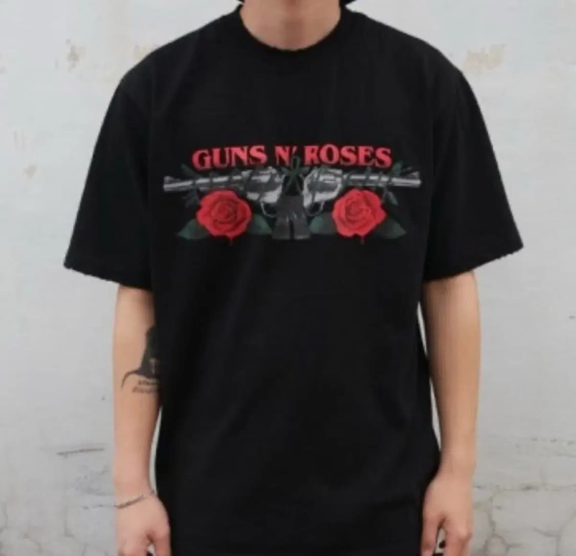 공용 레트로 건앤로즈 오버핏 반팔티 L 상품이미지2