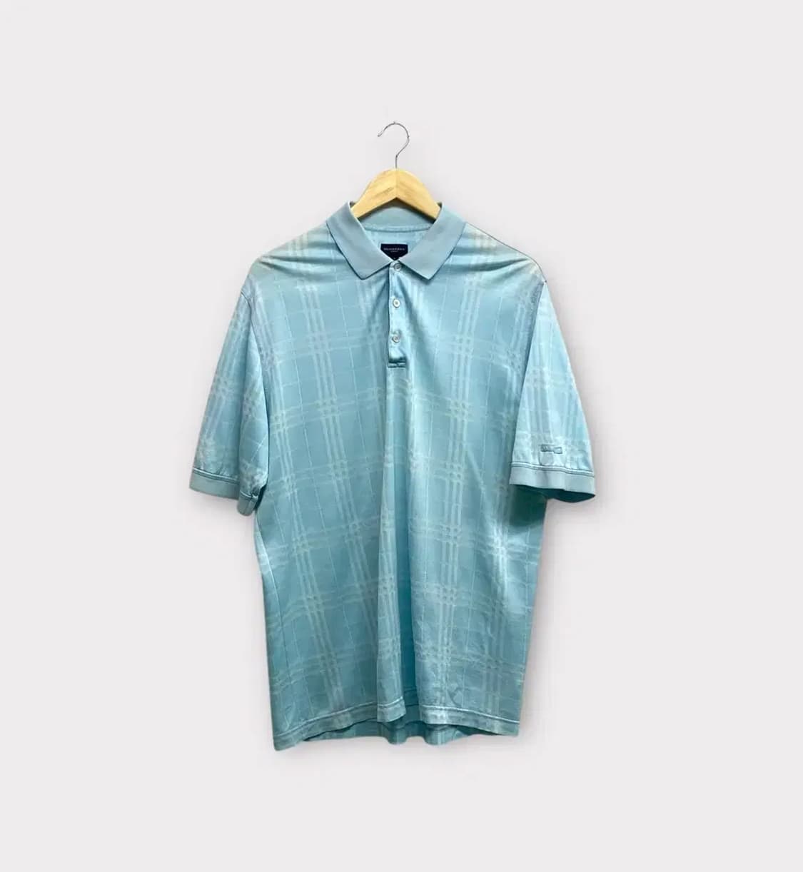 버버리골프 체크패턴 반팔 카라티 L-XL 상품이미지1