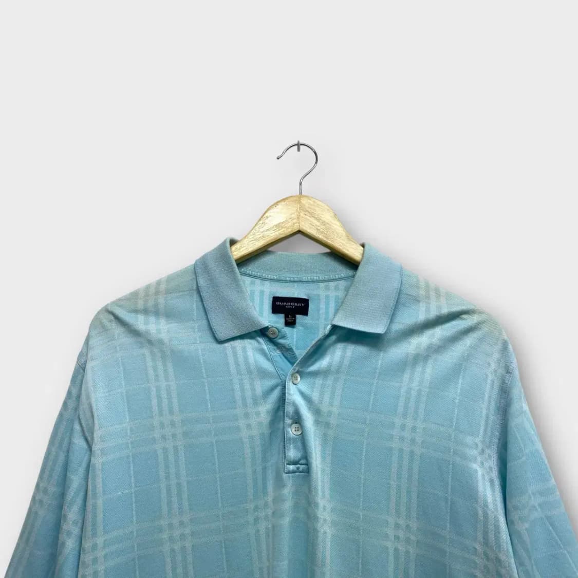 버버리골프 체크패턴 반팔 카라티 L-XL 상품이미지3