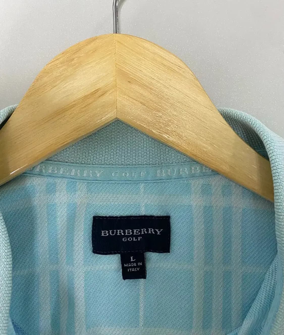 버버리골프 체크패턴 반팔 카라티 L-XL 상품이미지5