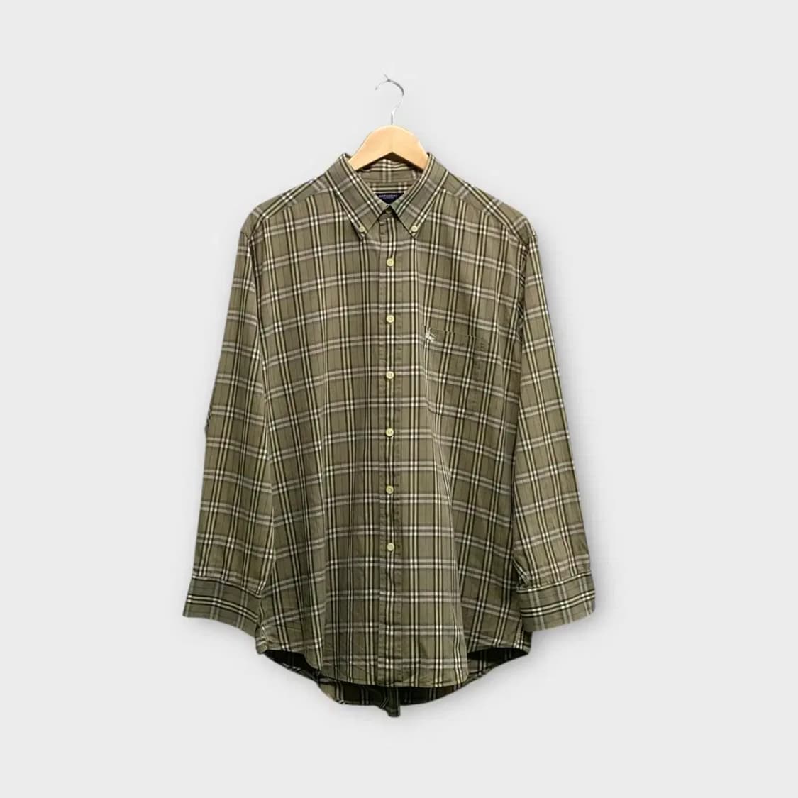 버버리 BURBERRY 올리브 체크 셔츠 남방 L-XL 상품이미지1