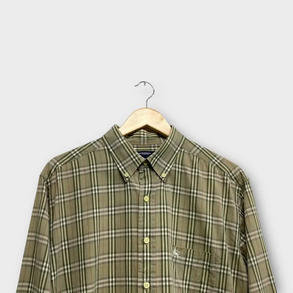 버버리 BURBERRY 올리브 체크 셔츠 남방 L-XL 상품이미지2