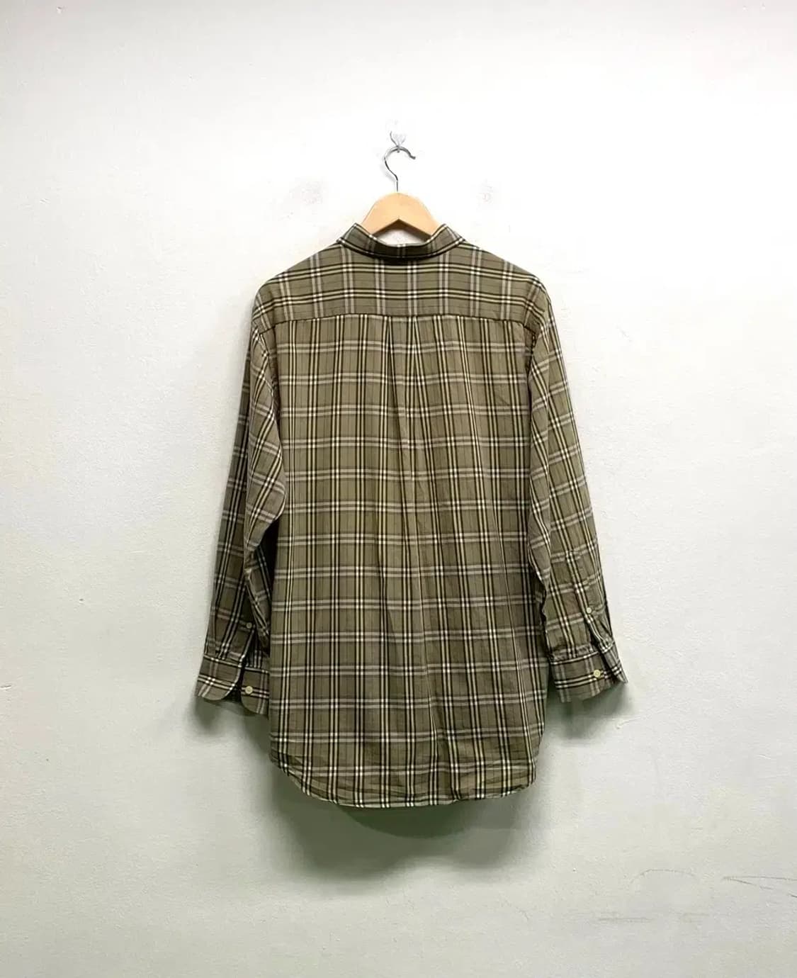 버버리 BURBERRY 올리브 체크 셔츠 남방 L-XL 상품이미지3