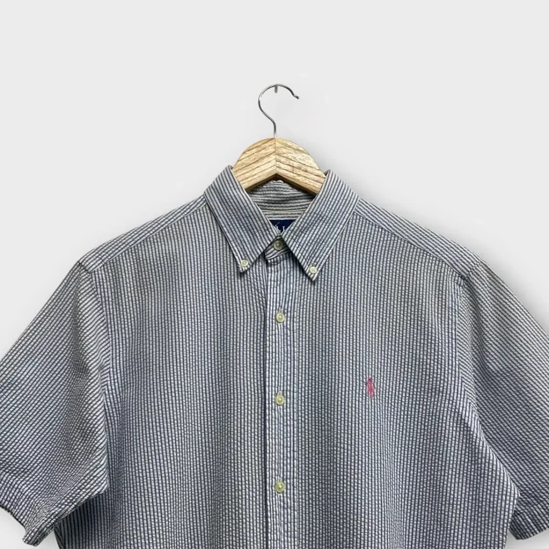 폴로 랄프로렌 시어서커 스트라이프 셔츠 S-M 상품이미지2