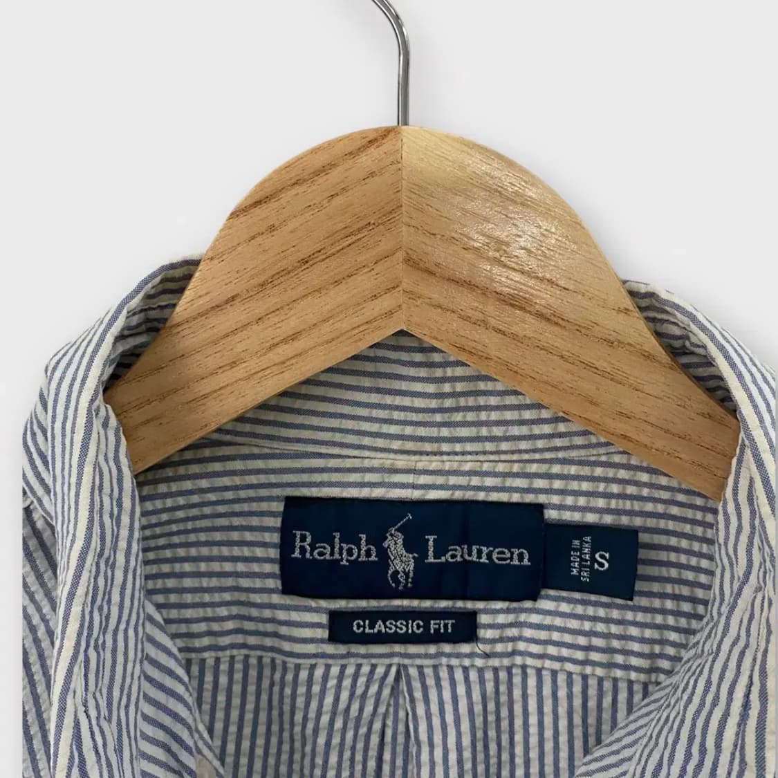 폴로 랄프로렌 시어서커 스트라이프 셔츠 S-M 상품이미지5