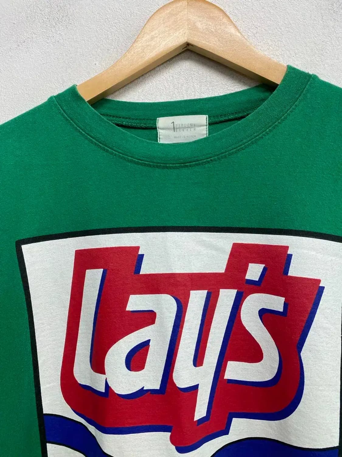 Lays 심볼 빈티지 그린티셔츠 free (공용) 상품이미지4