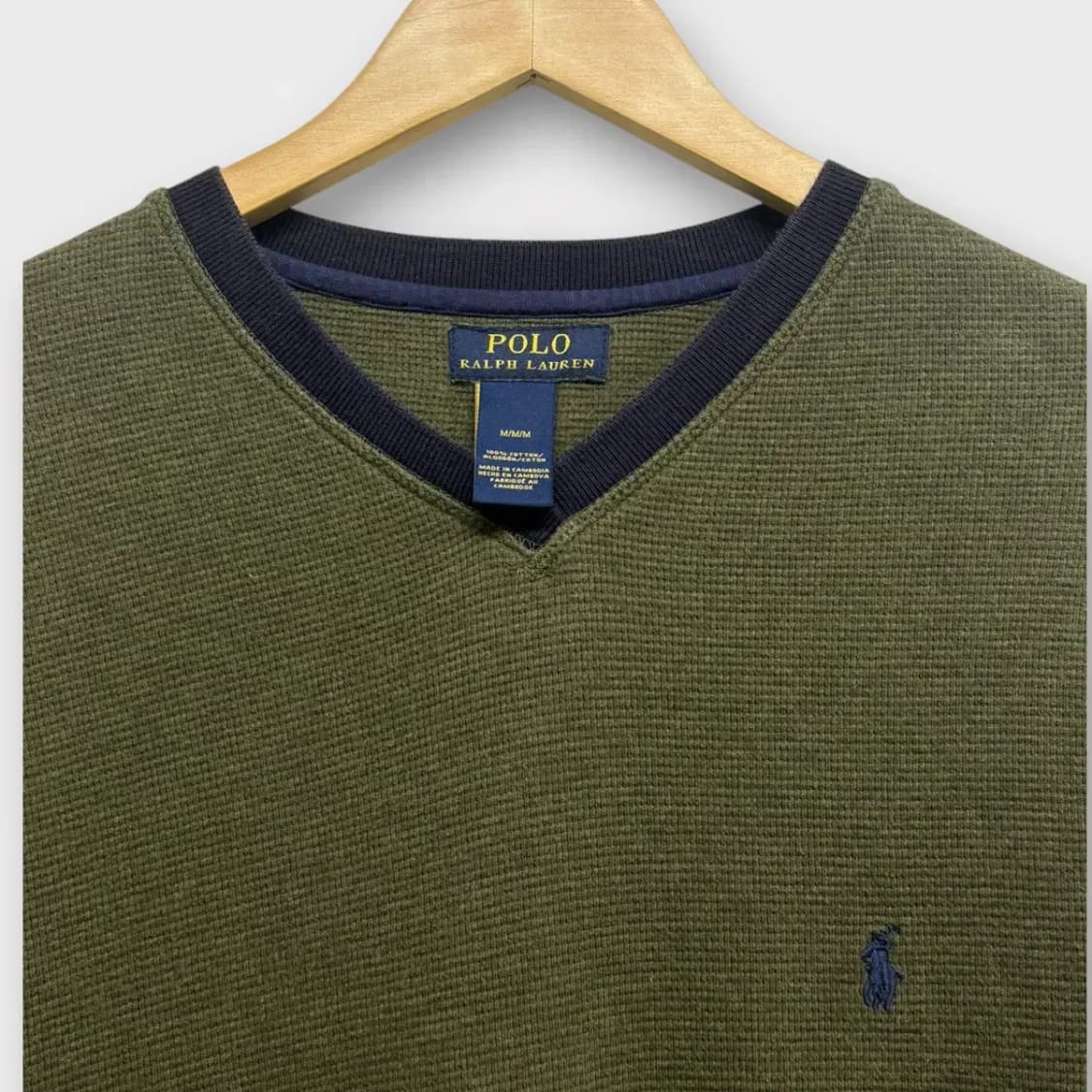 폴로랄프로렌 카키색 와플 티셔츠 M 상품이미지4