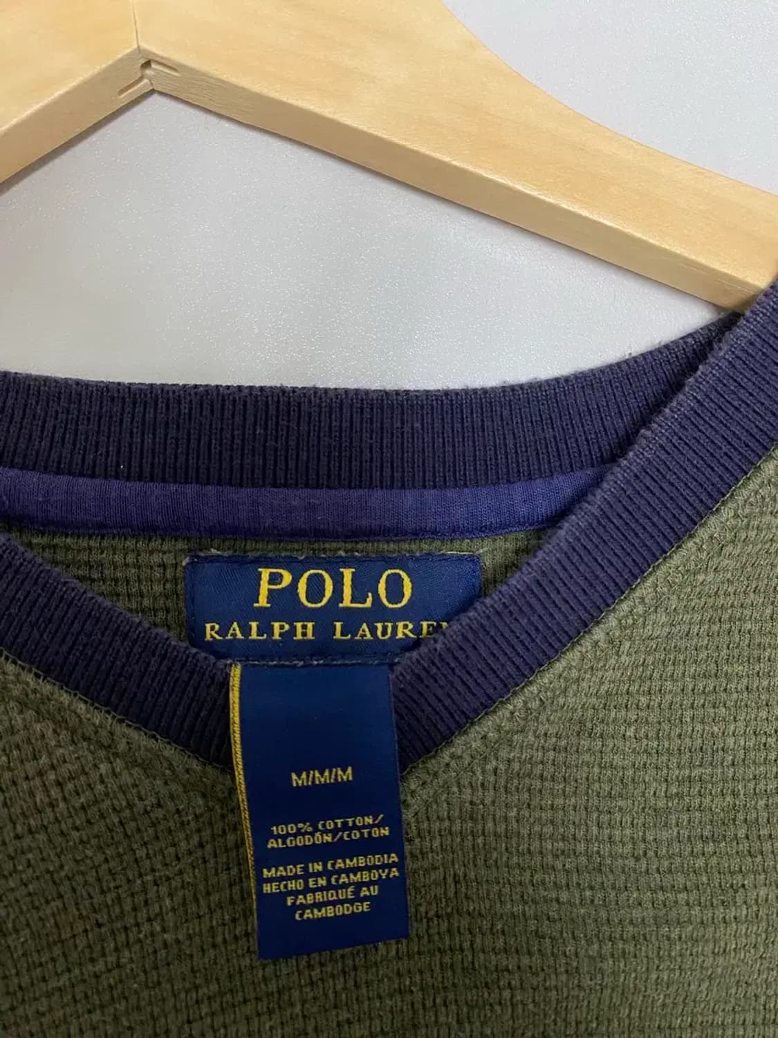 폴로랄프로렌 카키색 와플 티셔츠 M 상품이미지5