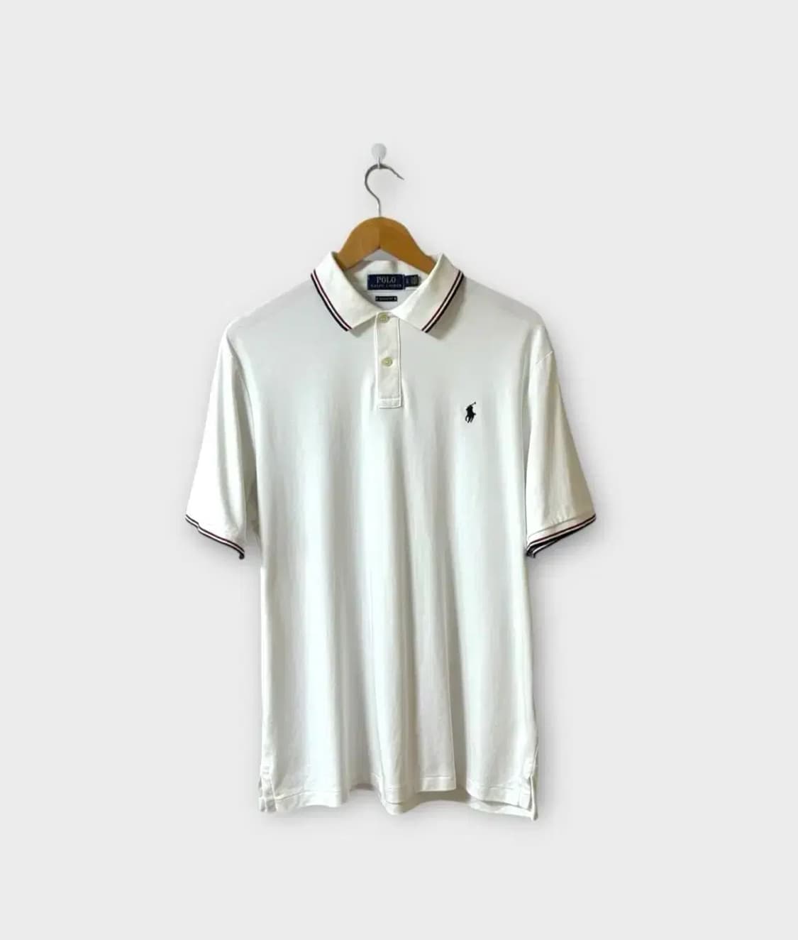 폴로 랄프로렌 화이트 카라 티셔츠 L 상품이미지1