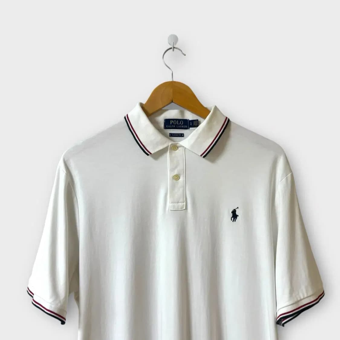 폴로 랄프로렌 화이트 카라 티셔츠 L 상품이미지2