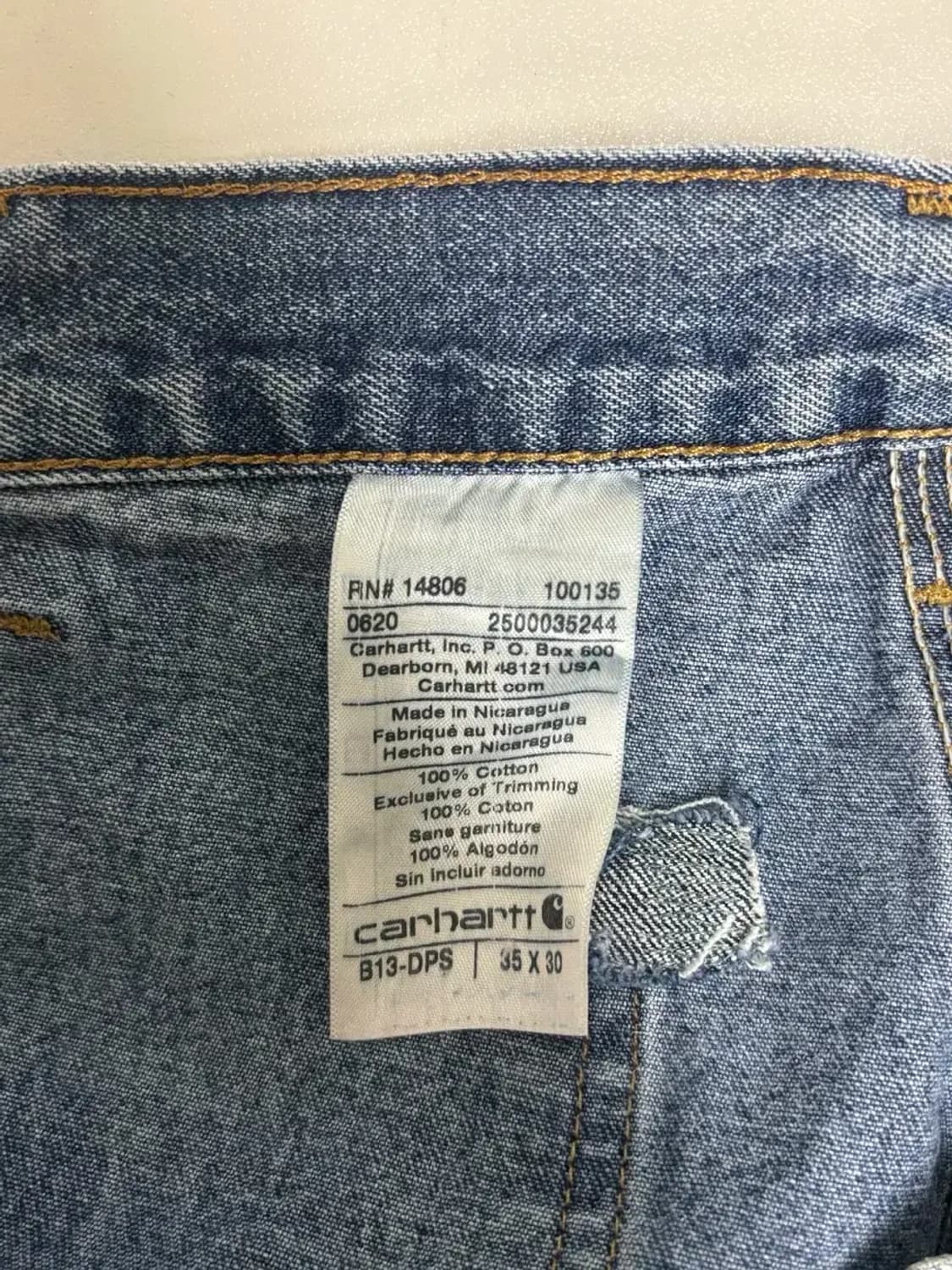 칼하트 Carhartt  카펜터 데님 팬츠 35X30 상품이미지6