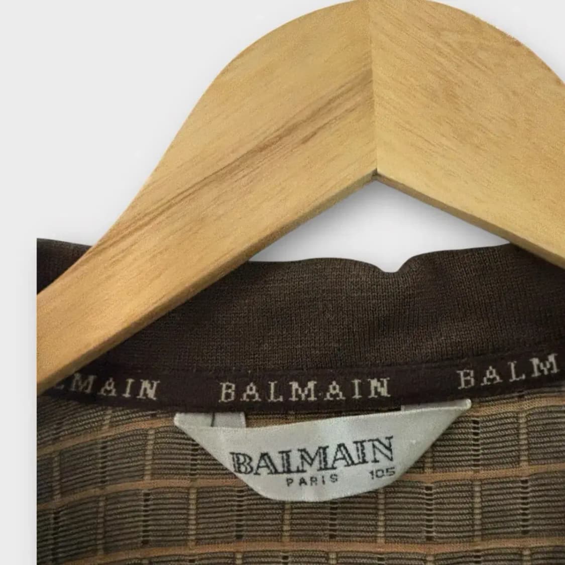 발망 BALMAIN 체크패턴 빈티지 카라티 L-XL 상품이미지5