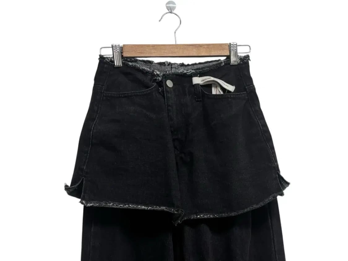 오아이오아이 뉴진스 착용 레이어드 스커트 데님 팬츠-S 상품이미지4