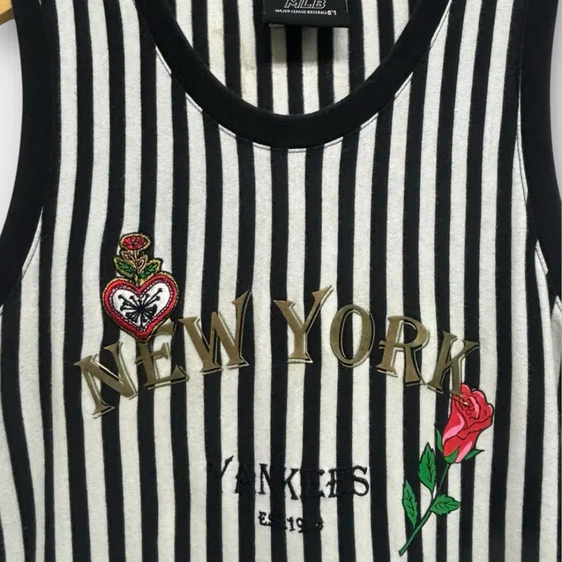 MLB 스트라이프 로즈 원피스 XS 85 상품이미지3