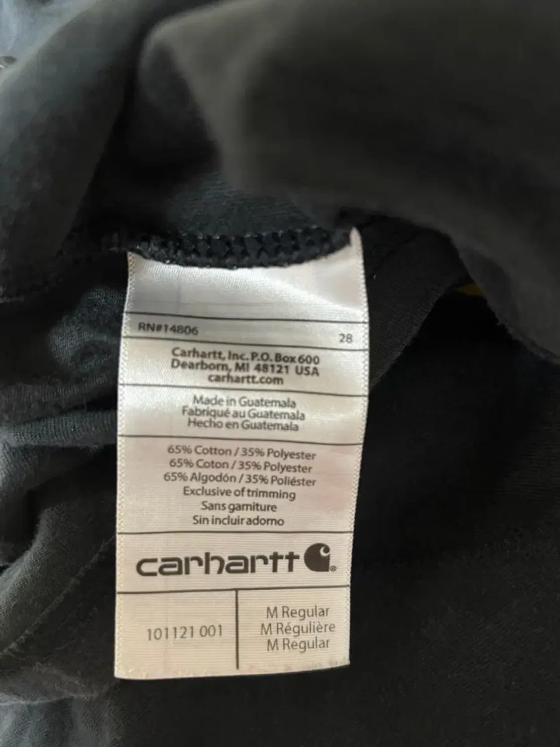 칼하트로고 라운드 티셔츠 M 상품이미지5