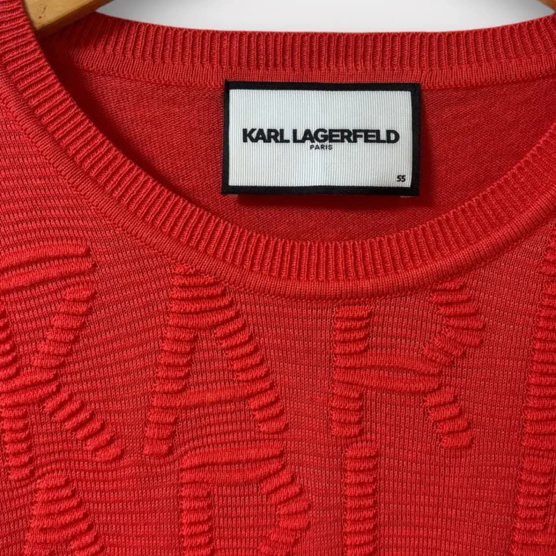 칼라거펠트 엠보로고 반팔 니트 S-M 상품이미지3