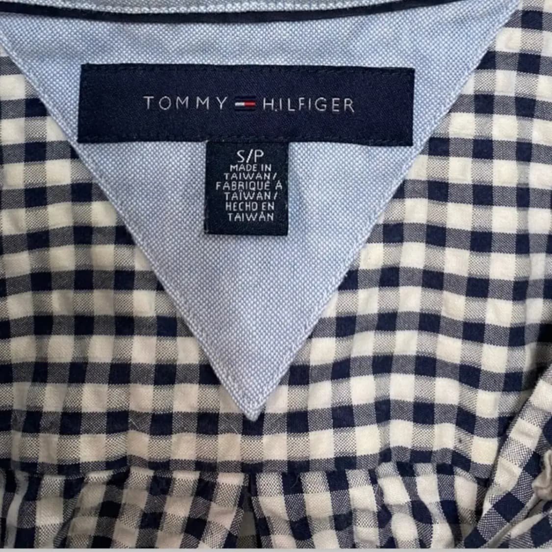 타미힐피거 깅엄체크 셔츠 S-M 상품이미지5