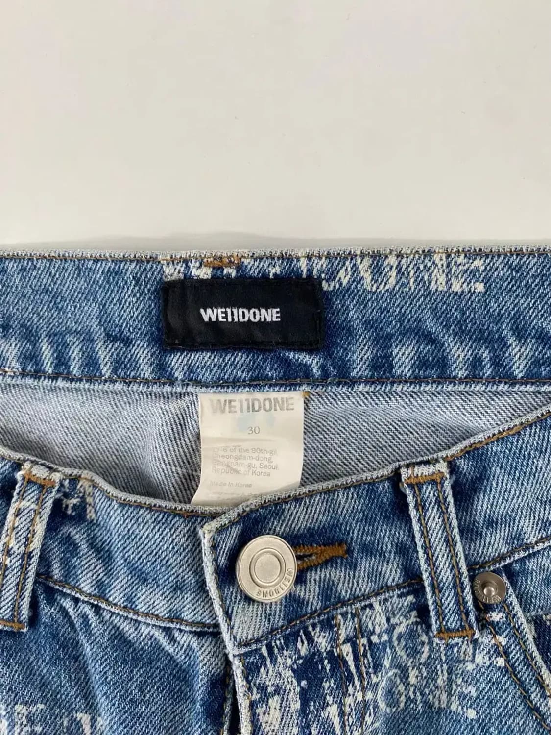 WE11DONE 웰던 스펠 와이드 데님-30사이즈 상품이미지5