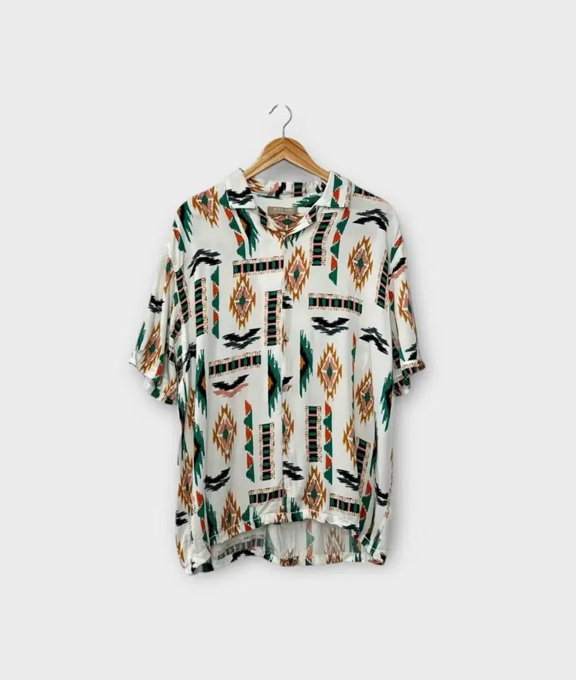 에스닉 패턴 히피 휴가룩 반팔셔츠 L 상품이미지1