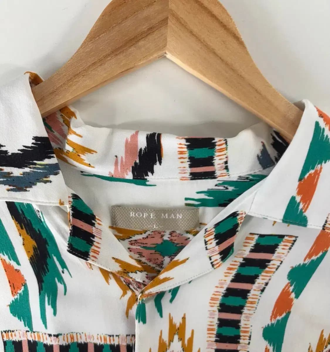 에스닉 패턴 히피 휴가룩 반팔셔츠 L 상품이미지5