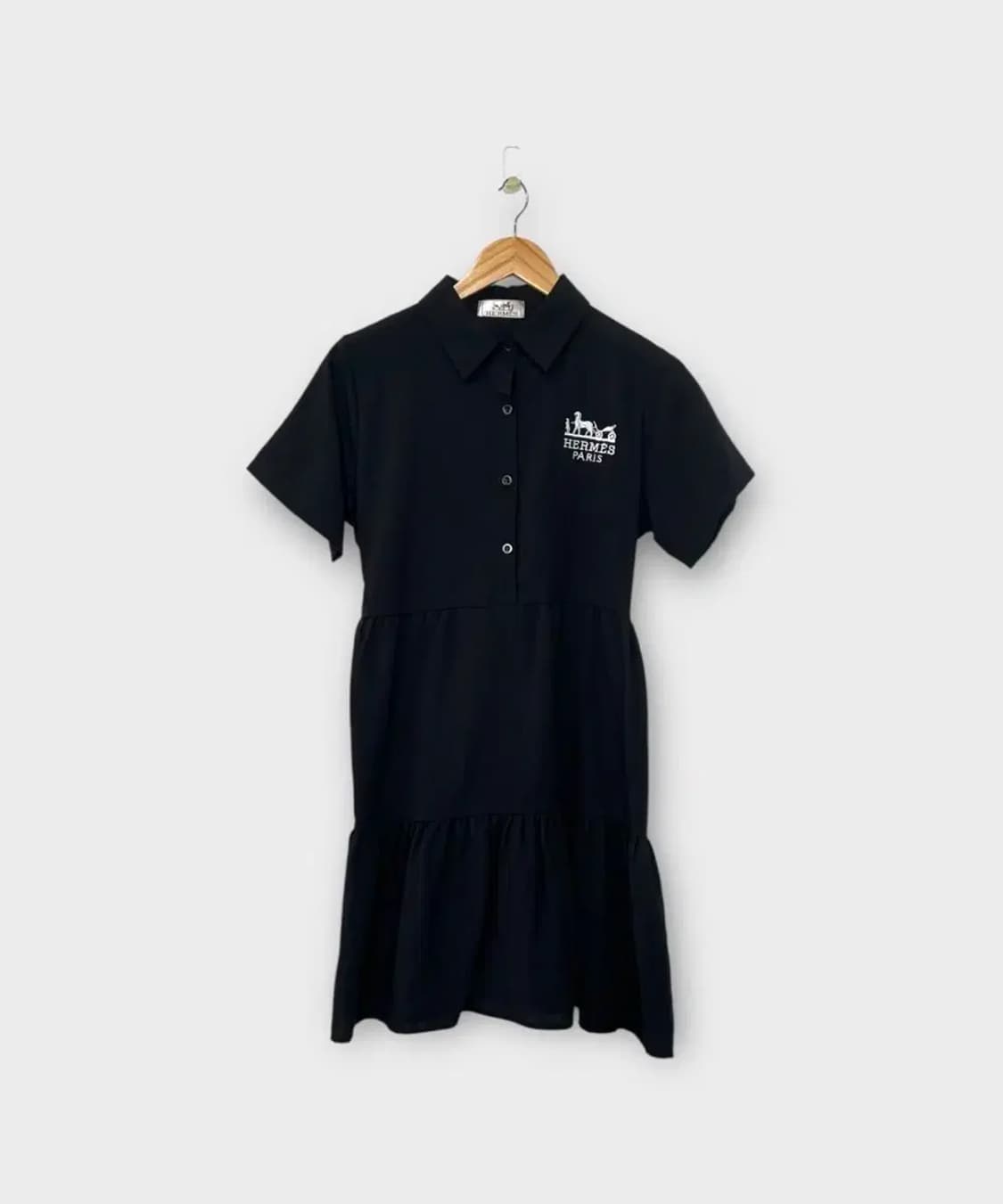 모던 블랙 프릴 카라원피스 M 상품이미지1