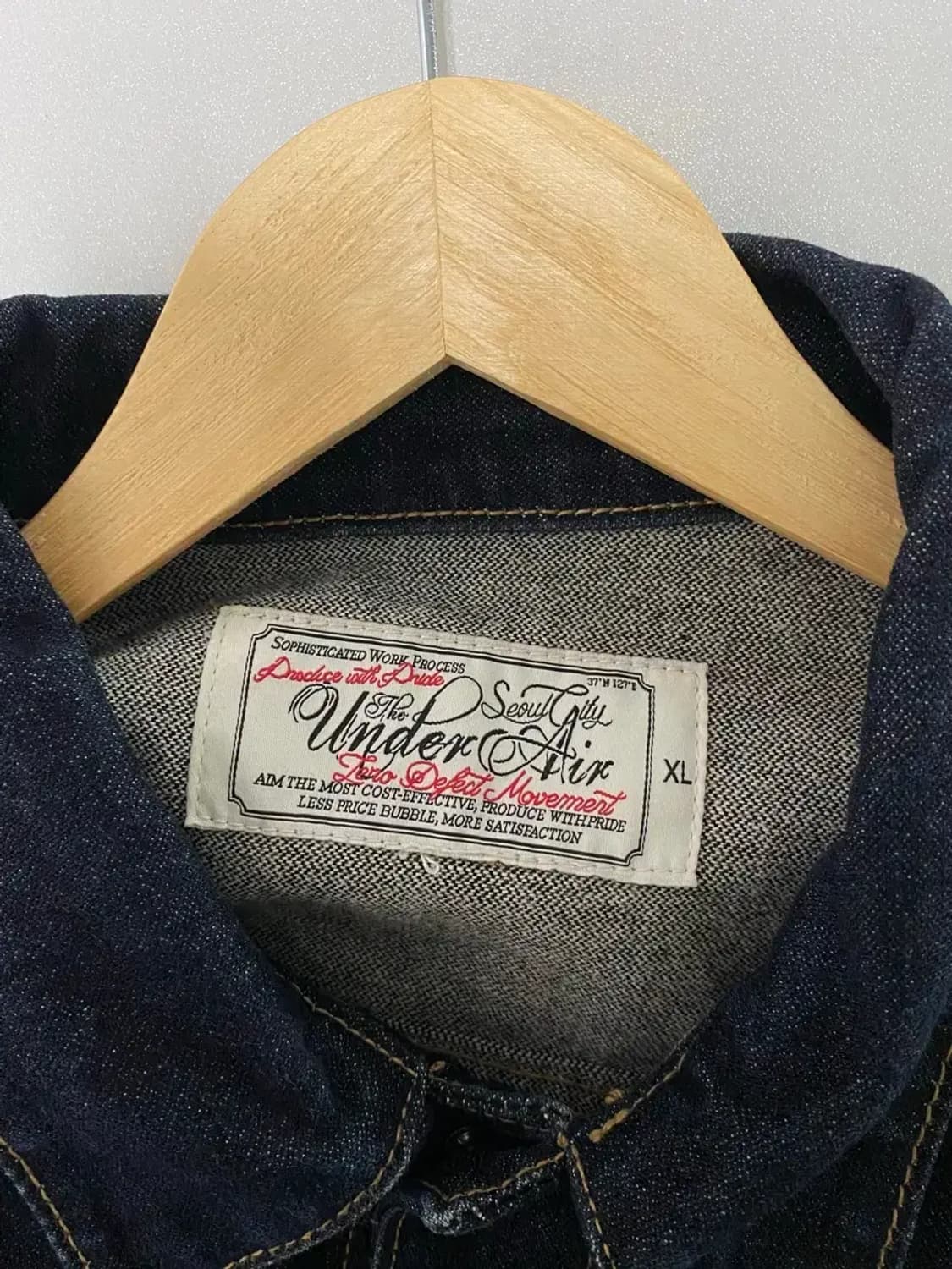 UnderAir 언더에어 데님 흑청자켓 L 상품이미지5