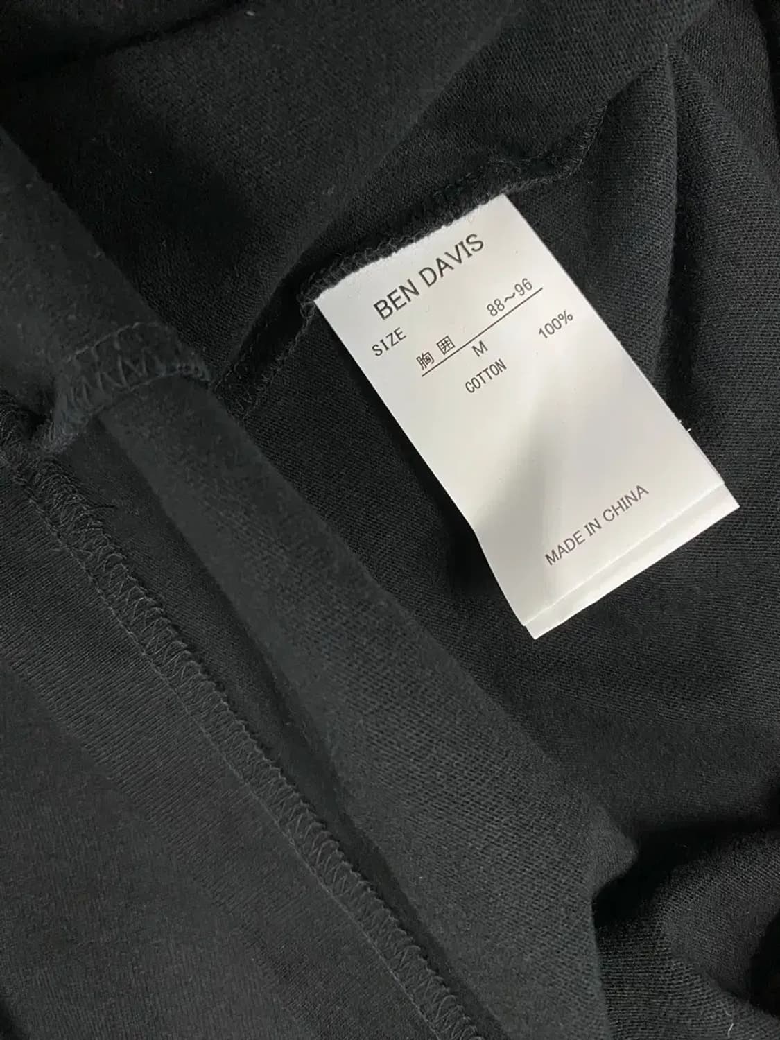 [새상품]벤 데이비스 BEN DAVIS  오리지널 프린트 블랙 M 상품이미지7