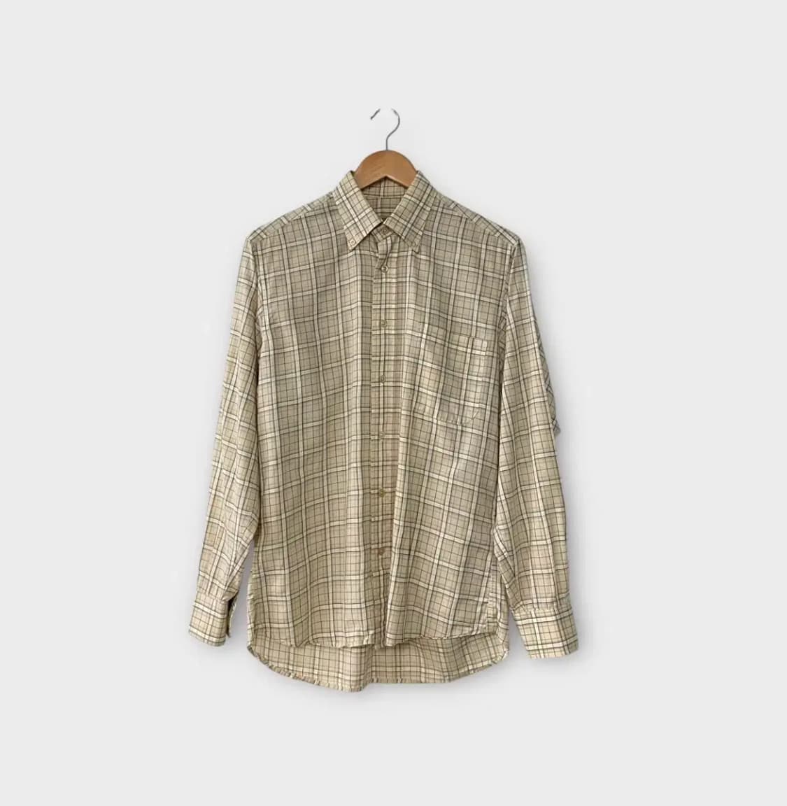 버버리 베이지 체크 셔츠 S 상품이미지1