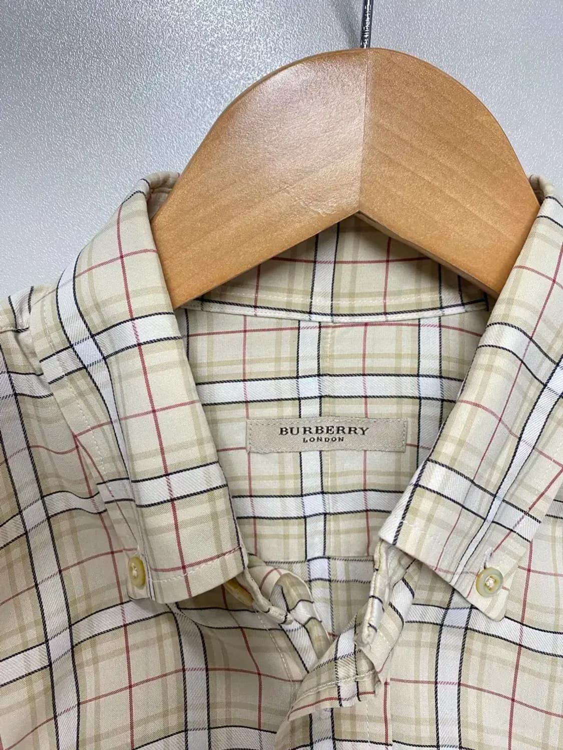 버버리 베이지 체크 셔츠 S 상품이미지5