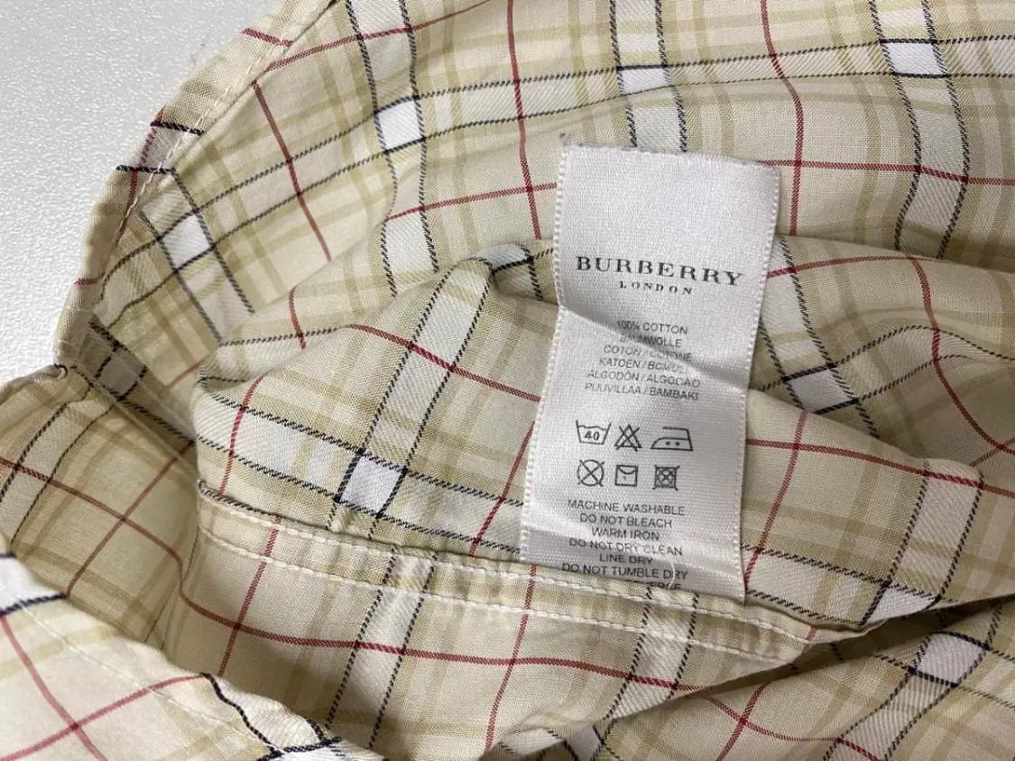 버버리 베이지 체크 셔츠 S 상품이미지6