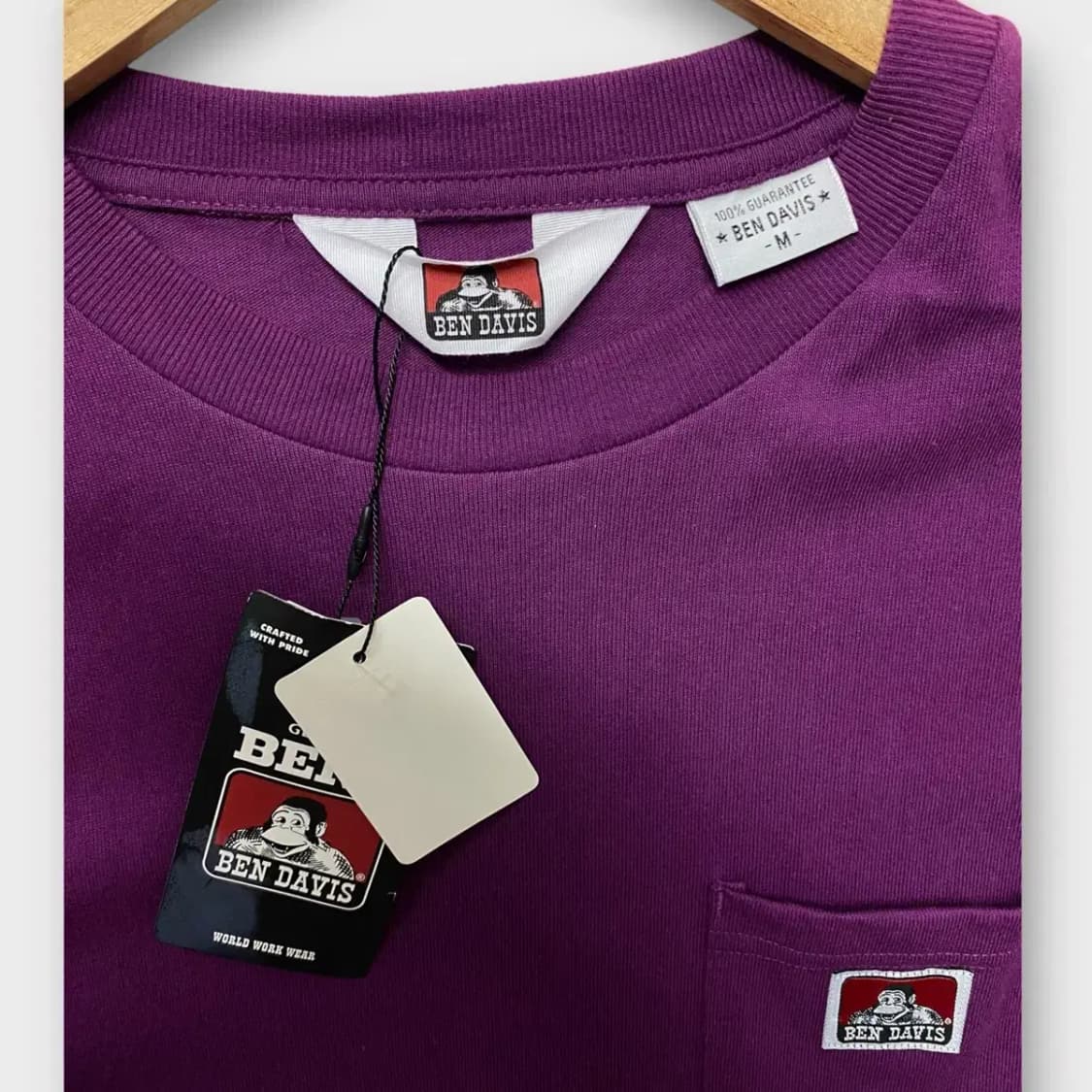 [새상품]벤데이비스 BEN DAVIS오리지널 로고 퍼플 라운드M 상품이미지5