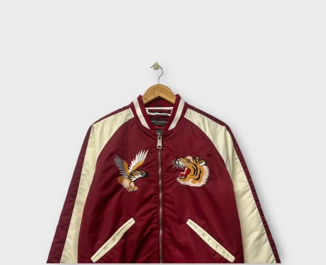 쇼트 독수리 자수 나일론 스카쟌 점퍼 M 상품이미지3