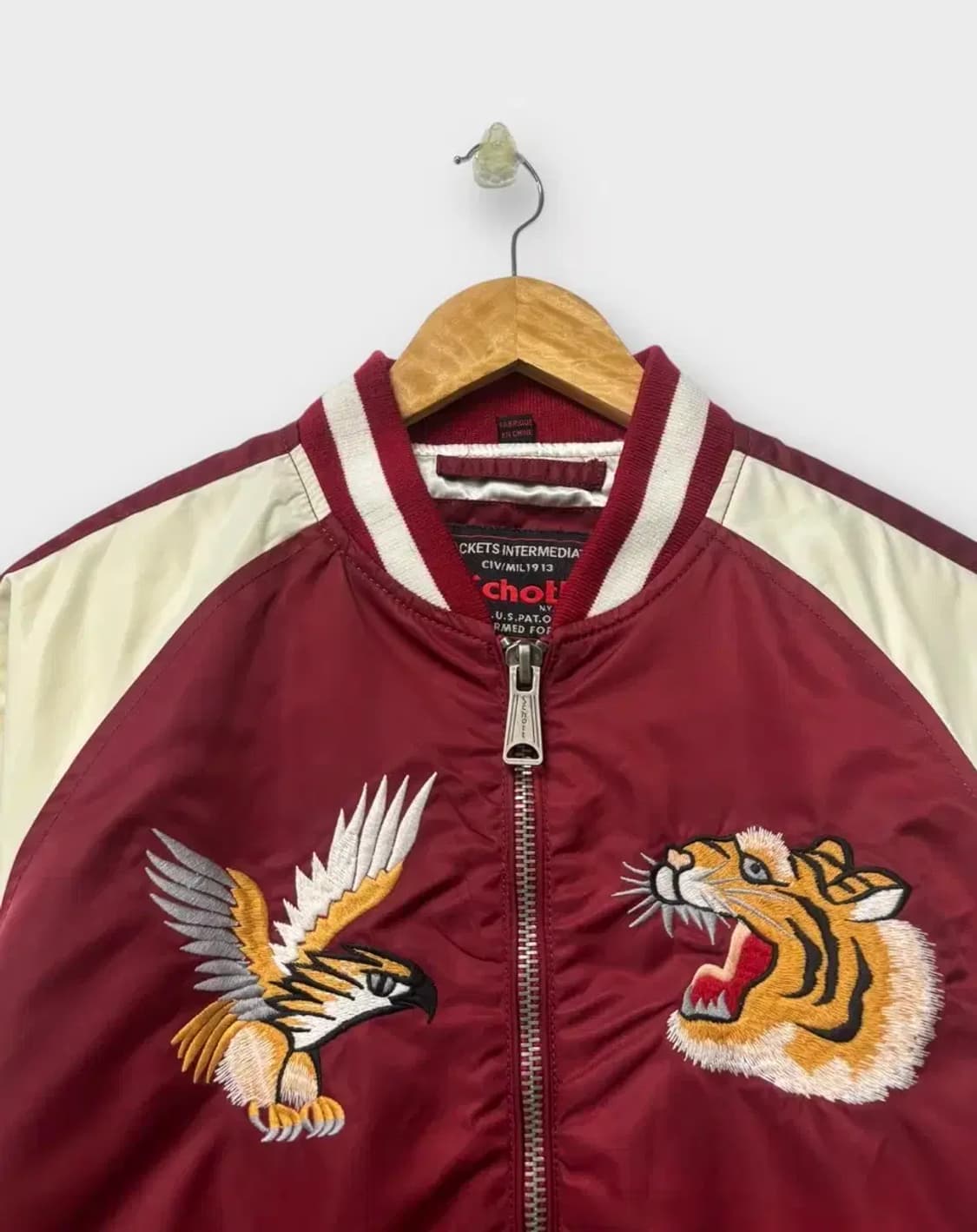 쇼트 독수리 자수 나일론 스카쟌 점퍼 M 상품이미지4