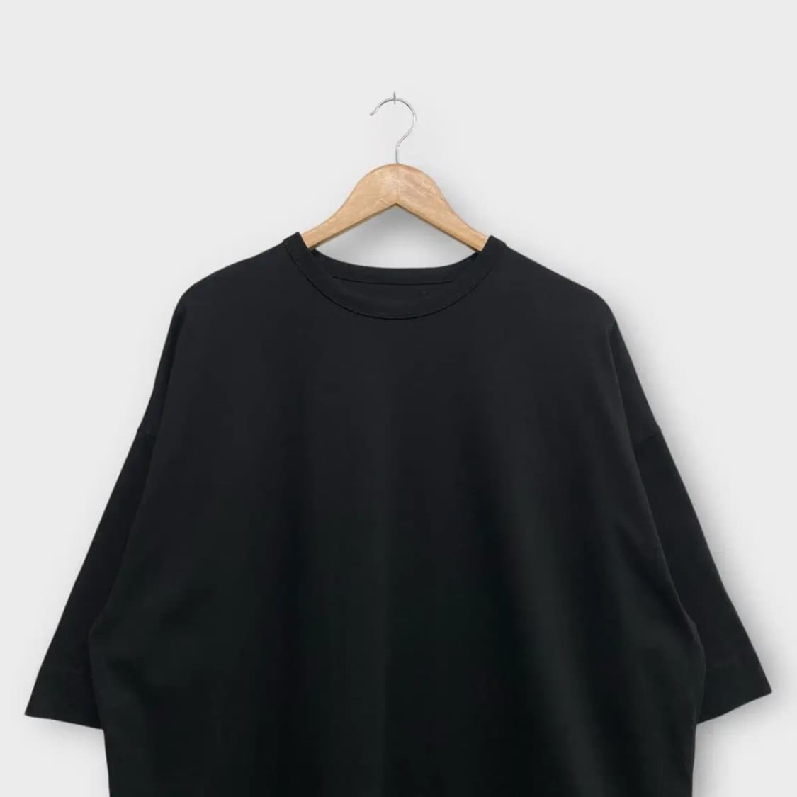 준지JUUNJ 블랙 시메트리 오버핏 7부 티셔츠 M-XL 상품이미지5