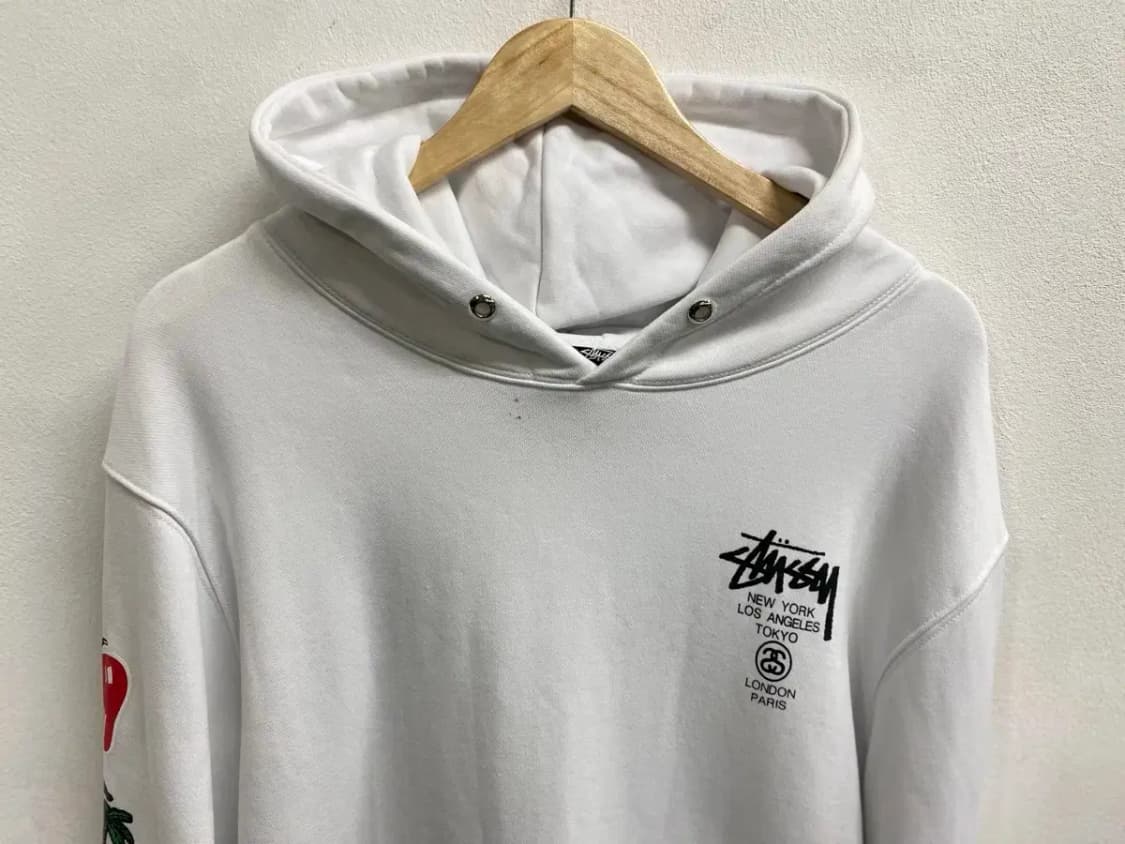 스투시 월드투어 화이트 후드티 XL 상품이미지3