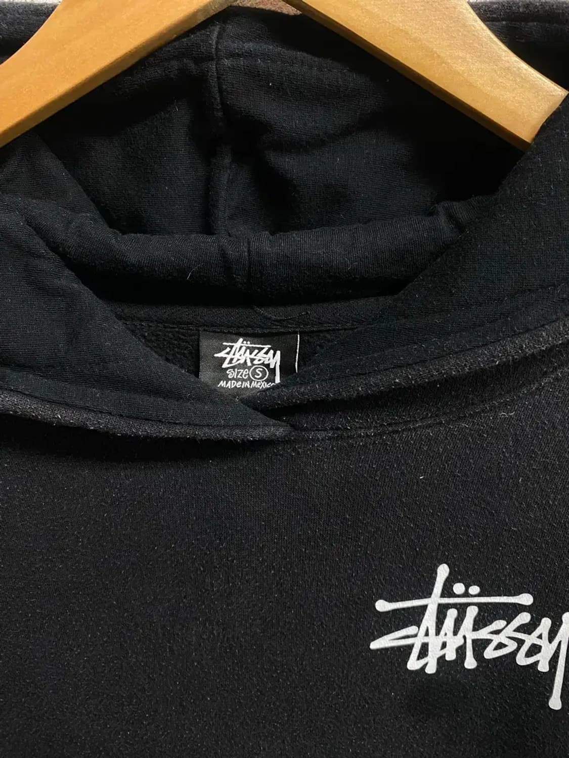 Stussy 스투시 블랙 기모 후드티 S 상품이미지4