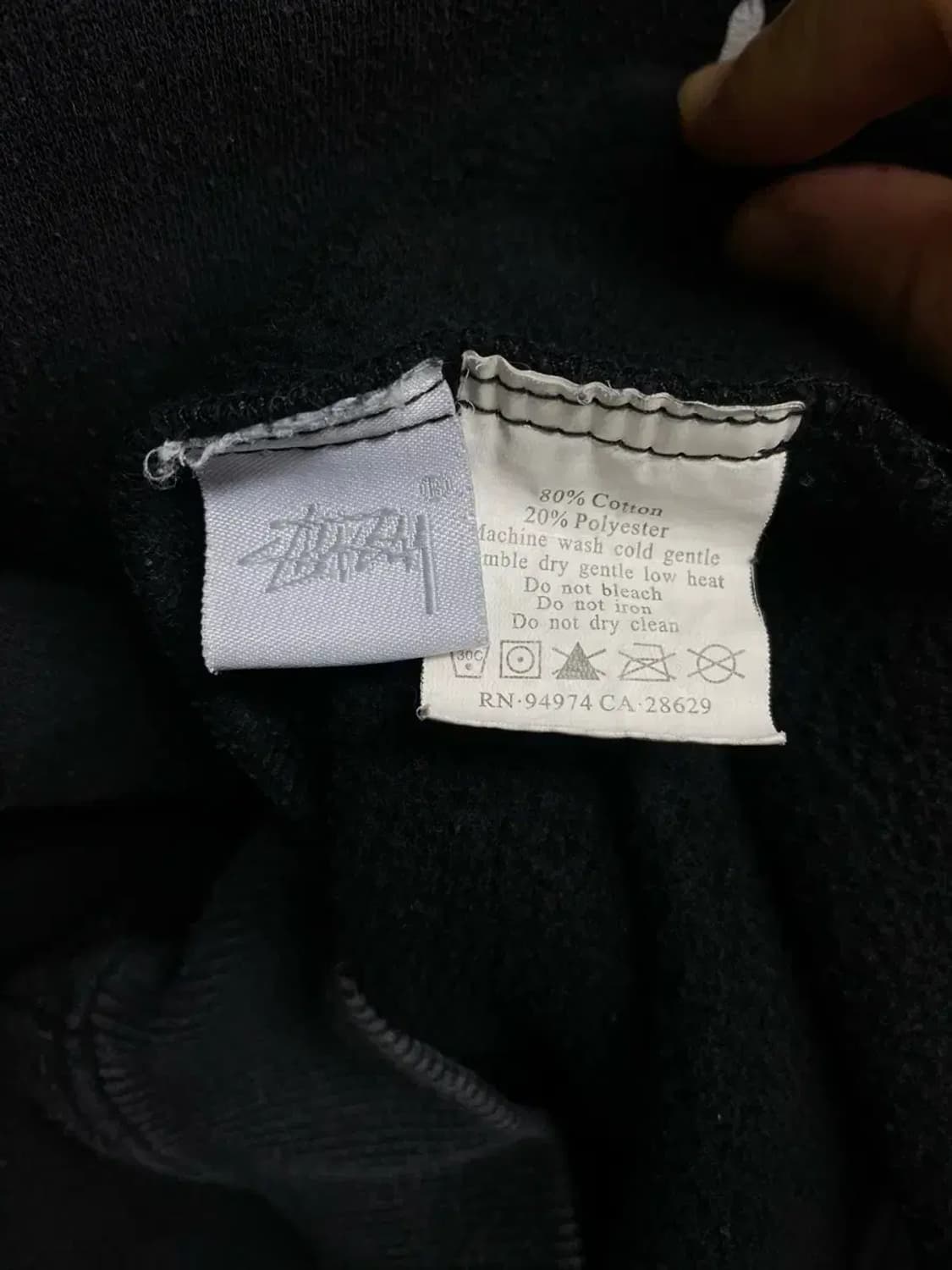 Stussy 스투시 블랙 기모 후드티 S 상품이미지5