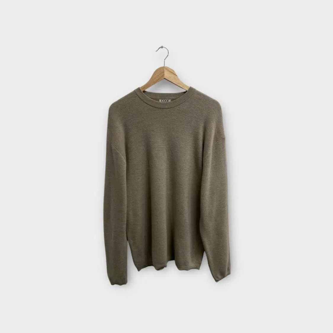COOR 코어 라운드넥 니트 카키색 XL 상품이미지1
