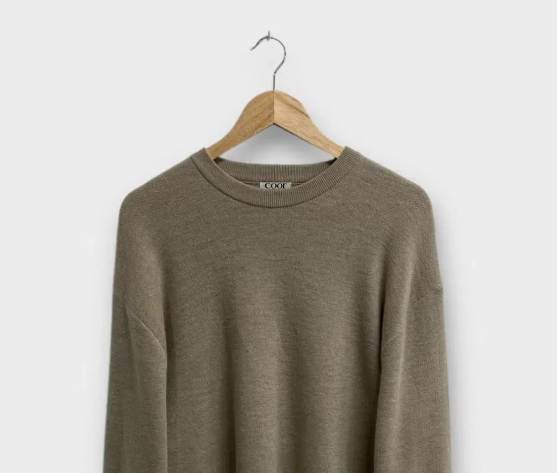 COOR 코어 라운드넥 니트 카키색 XL 상품이미지2