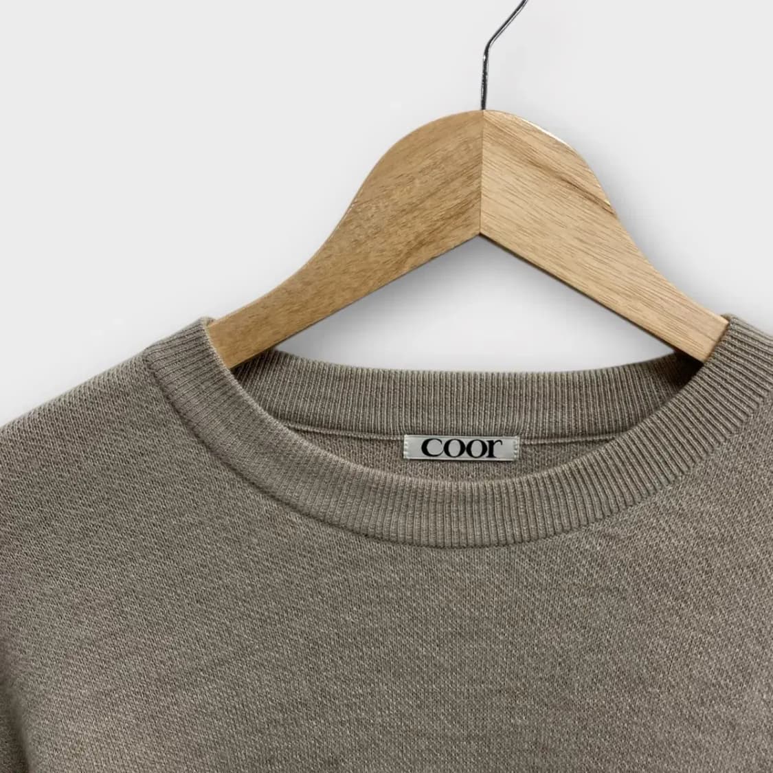 COOR 코어 라운드넥 니트 카키색 XL 상품이미지4