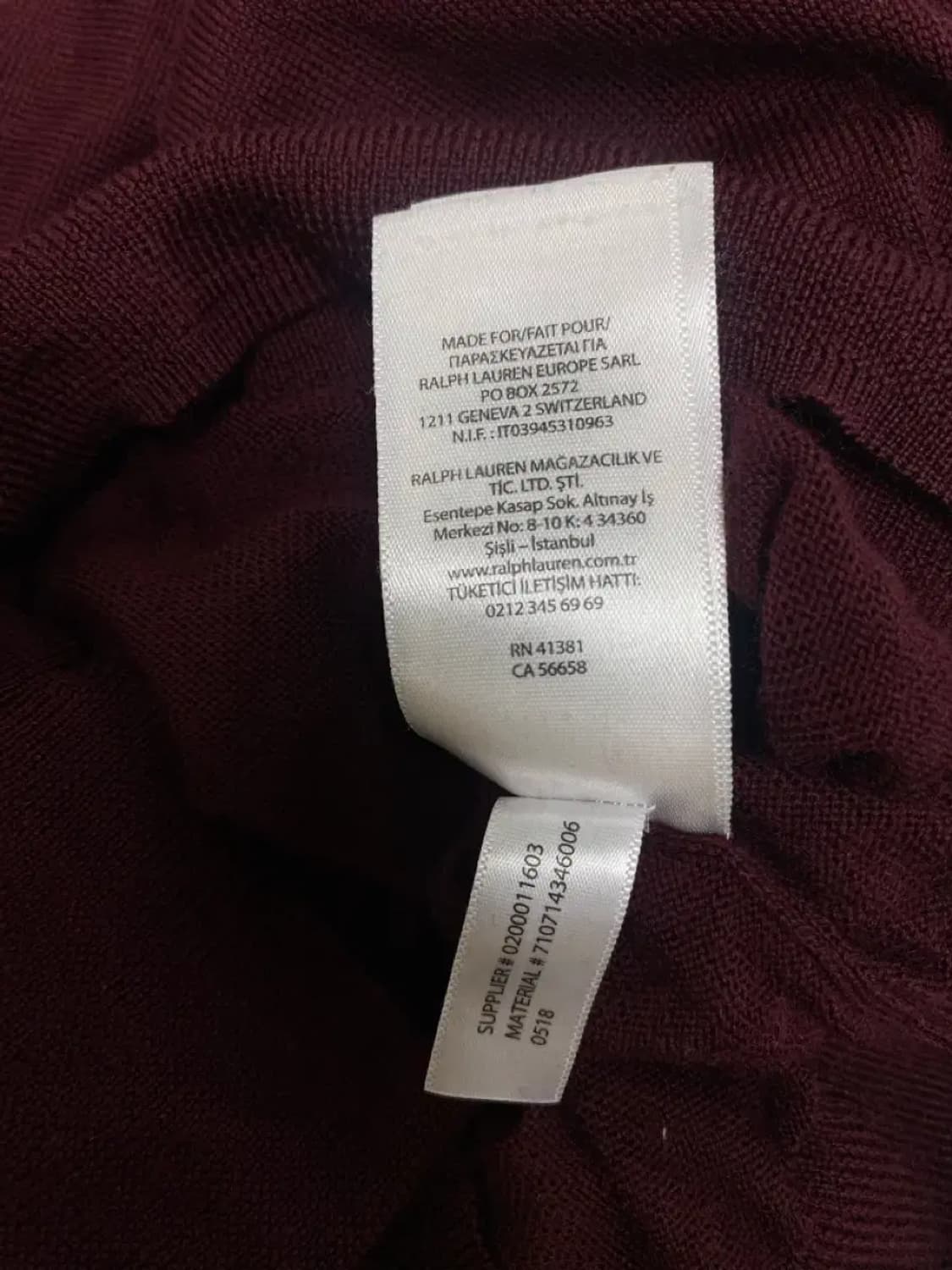 폴로 랄프로렌 와인색 니트 스웨터 S-M 상품이미지6