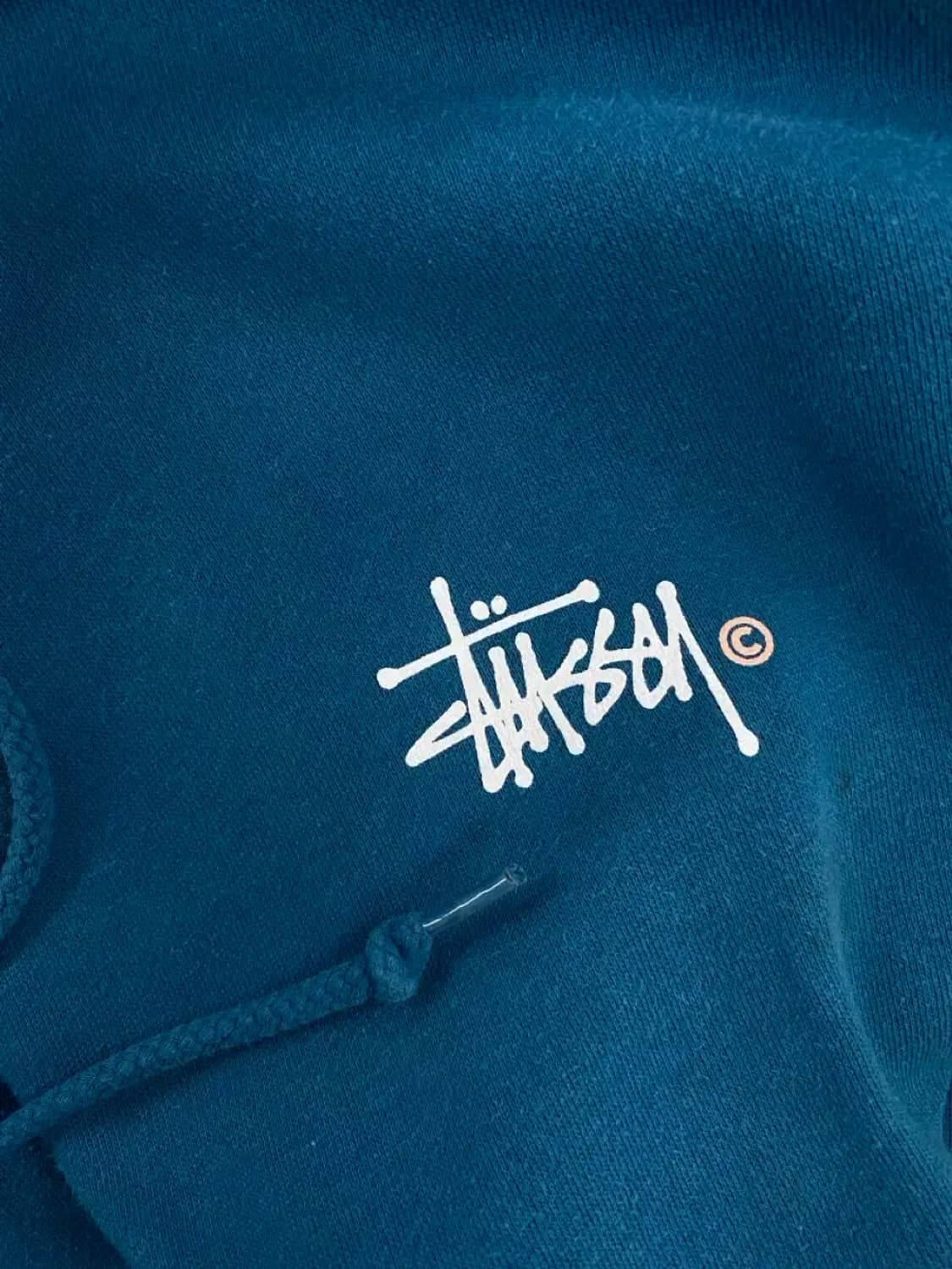 스투시 빅로고 아쿠아 스웻 후드 L 상품이미지5