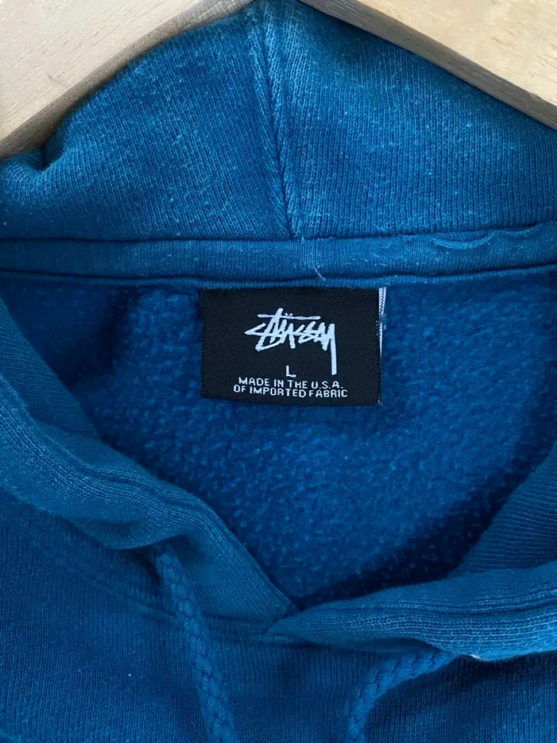 스투시 빅로고 아쿠아 스웻 후드 L 상품이미지6