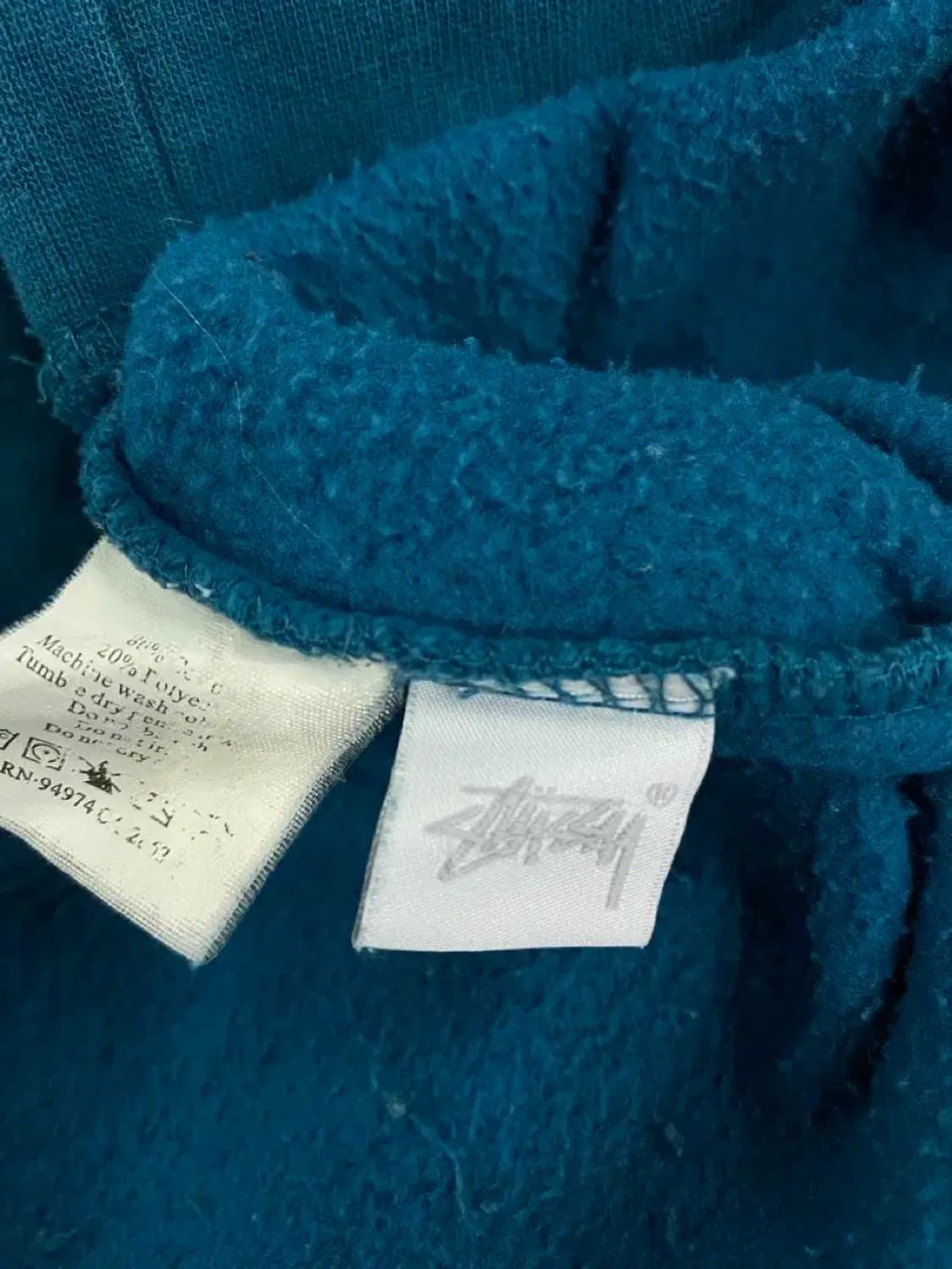 스투시 빅로고 아쿠아 스웻 후드 L 상품이미지7