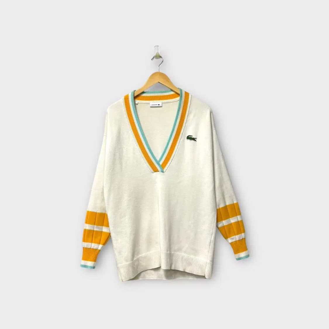 라코스테 컬러블록 V넥 스웨터 S-M 상품이미지1