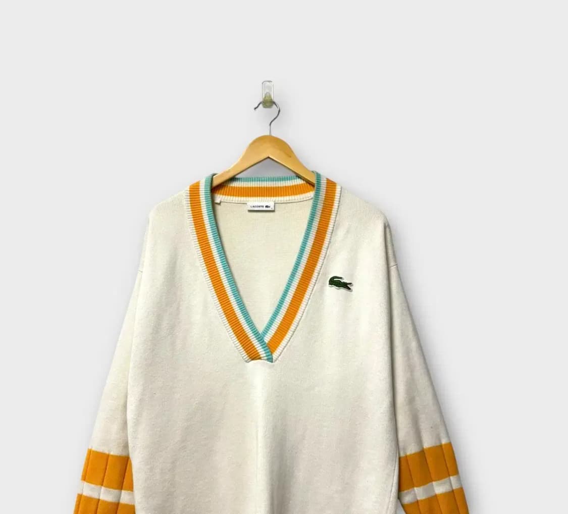 라코스테 컬러블록 V넥 스웨터 S-M 상품이미지2