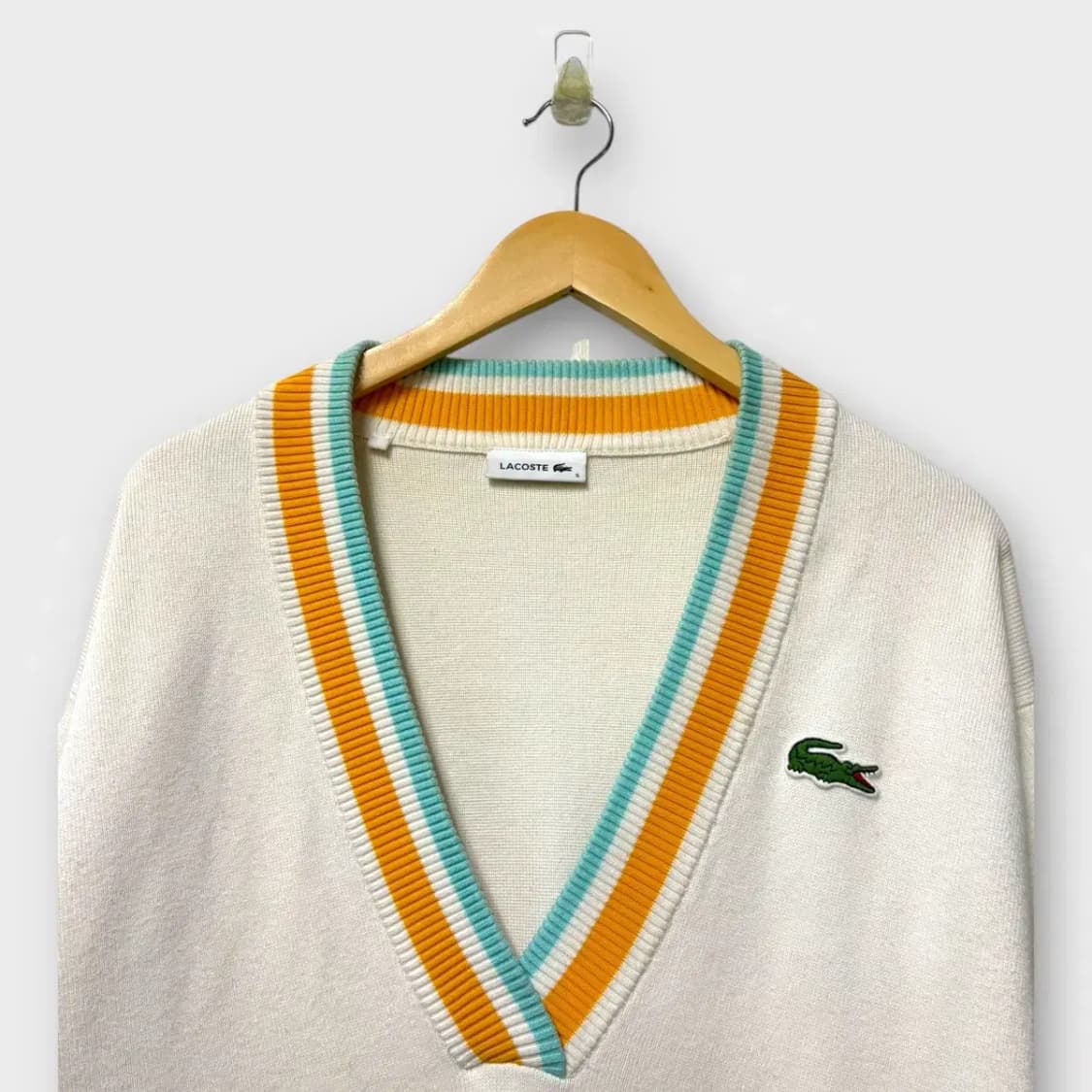 라코스테 컬러블록 V넥 스웨터 S-M 상품이미지3