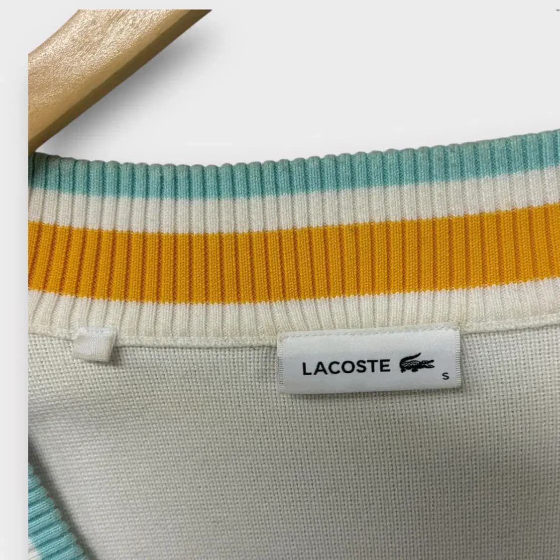 라코스테 컬러블록 V넥 스웨터 S-M 상품이미지5