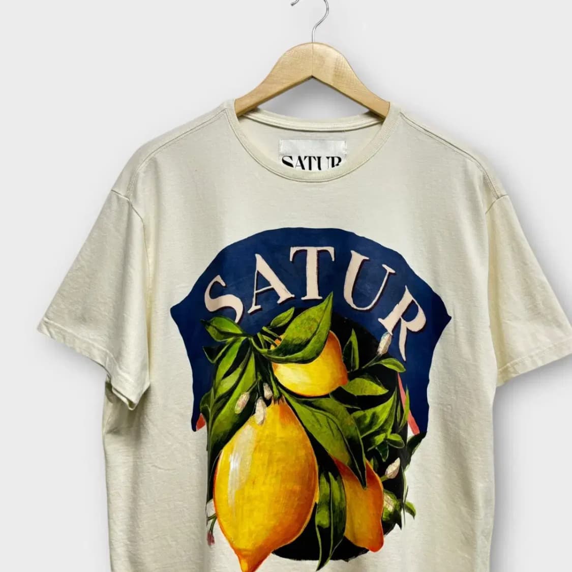 세터 Satur 레트로 레몬 프린팅 반팔 T-Shirt M-L 상품이미지2