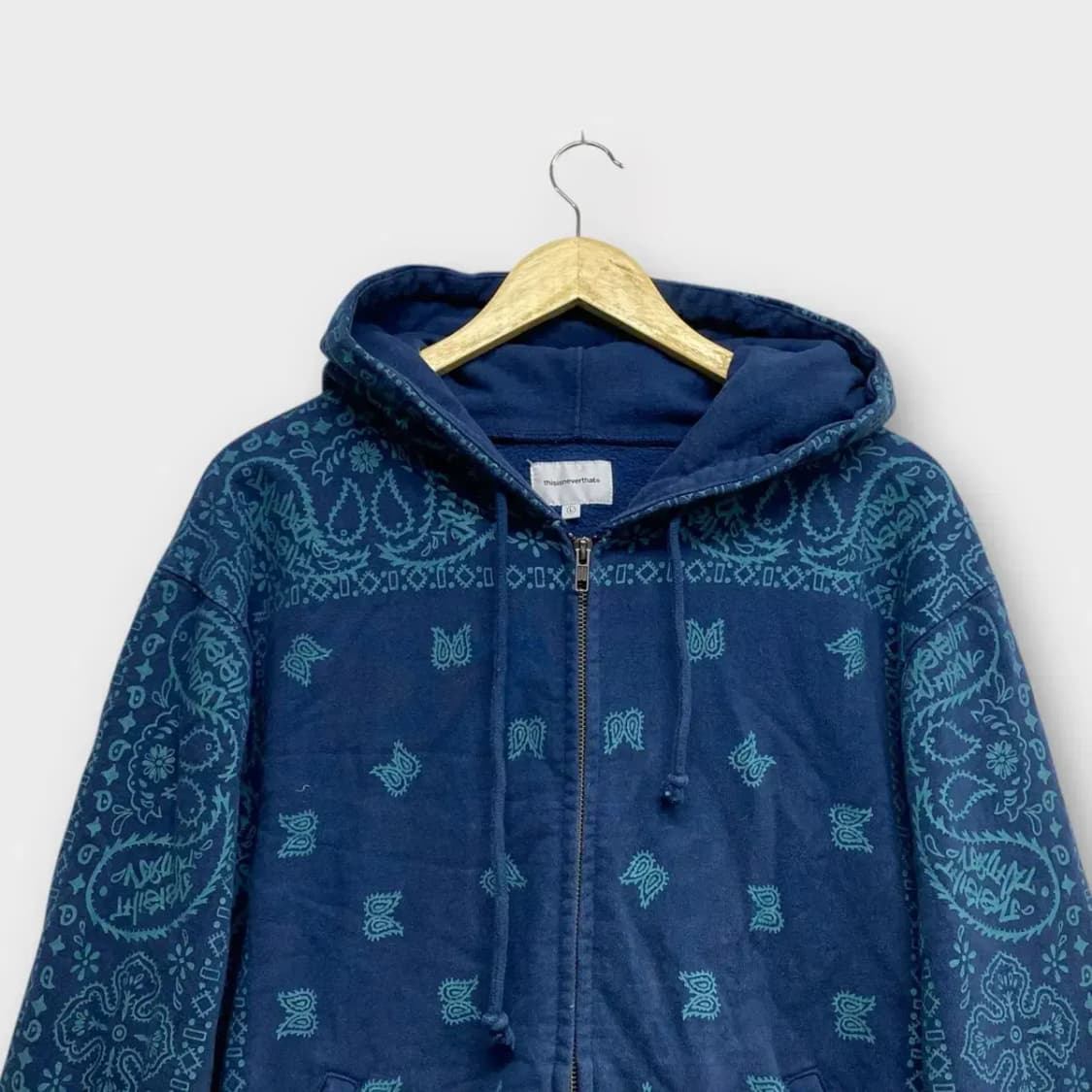 디스이즈네버댓 Bandana Zip Up Sweat Dark Blue 상품이미지4